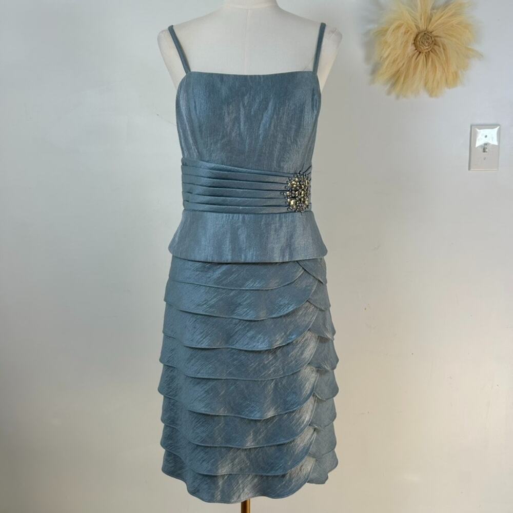 Vintage Womens‎ Y2K Fairy Babydoll Dress Size 16 Ruffled Beaded Whimsical Hoco - Picture 2 of 9